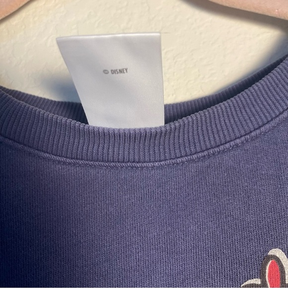 Disneyland Mickey Mouse Pluto Sweatshirt Womens Large Blue Short Sleeve - Picture 5 of 9